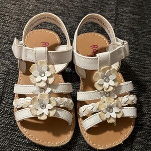 White Floral Kids Sandals